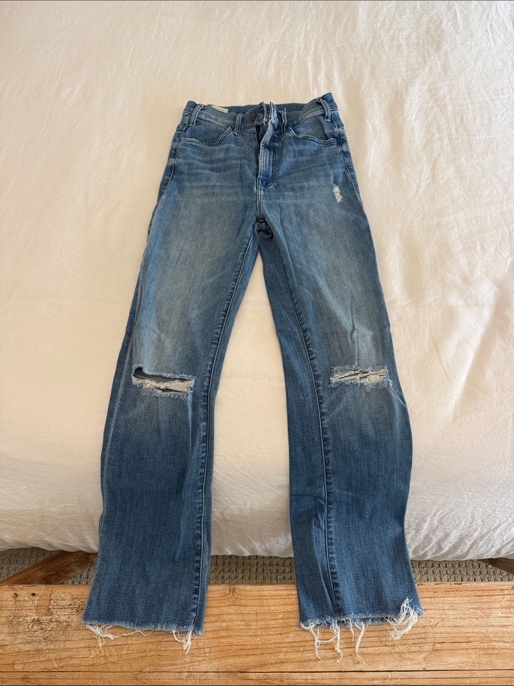 Mother Blue Distressed Women’s Jeans